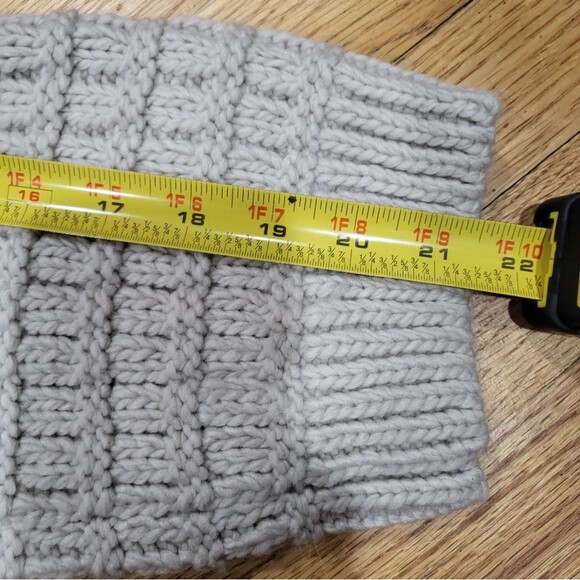 H&M Mock Neck Wool Blend Sweater Light Gray Size S Oversized Cropped - Picture 10 of 10